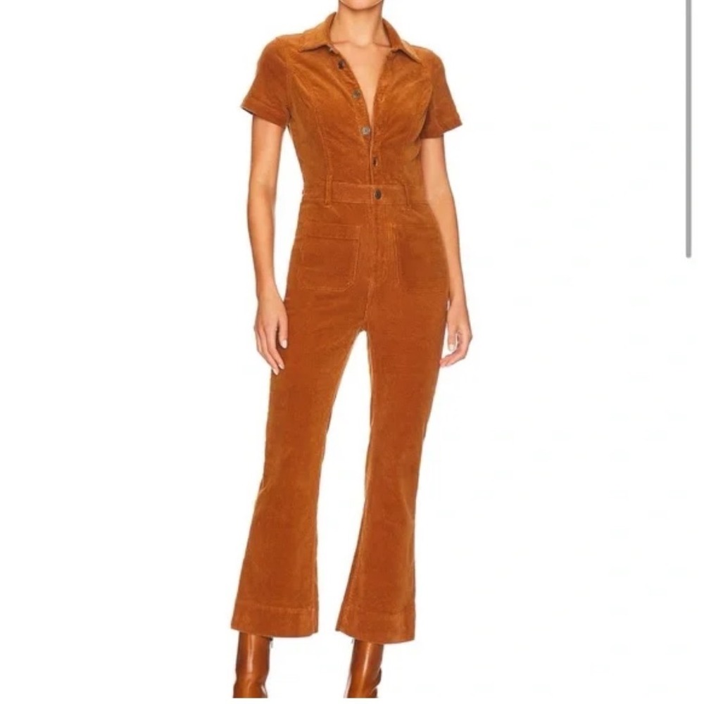 Show Me Your Mumu Womens Cropped Boho Jumpsuit Corduroy Size M Western Cowgirl